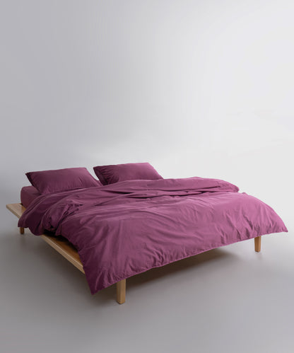 Ephesus Stonewash 100% Yıkanmış Pamuk Nevresim Seti Raspberry