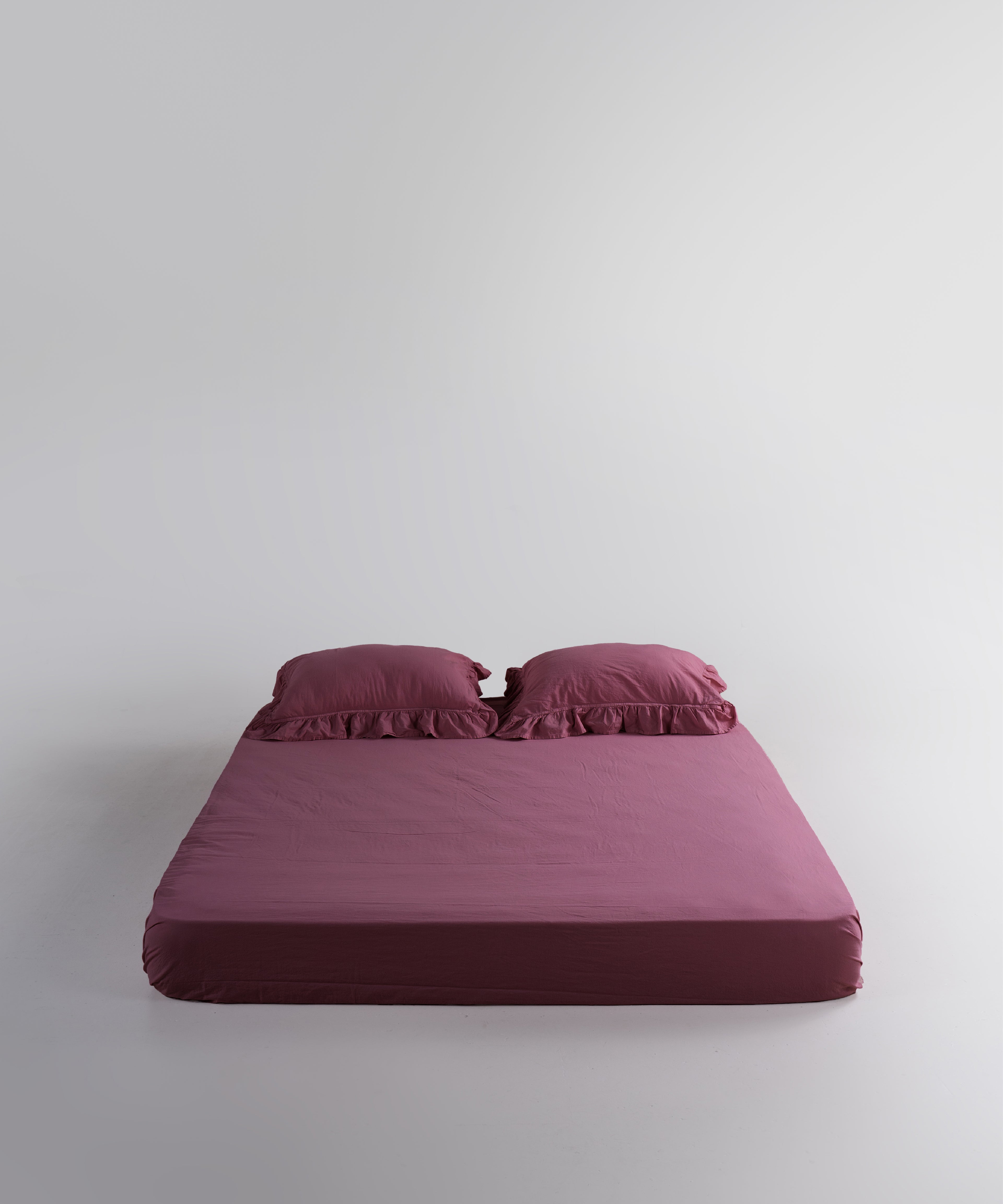 Stonewash 100% Yıkanmış Pamuk Exclusive Nevresim Takımı Raspberry