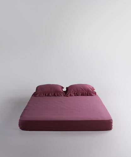 Stonewash 100% Yıkanmış Pamuk Exclusive Nevresim Takımı Raspberry