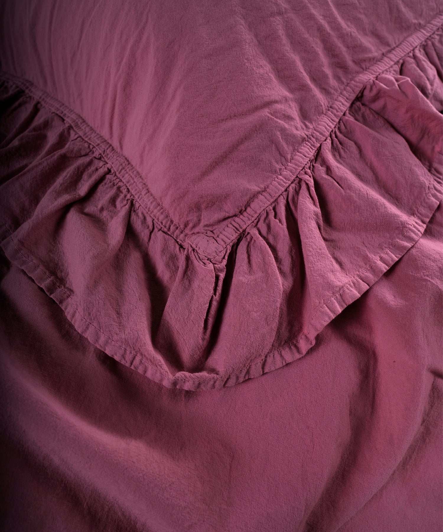 Stonewash 100% Yıkanmış Pamuk Exclusive Nevresim Takımı Raspberry