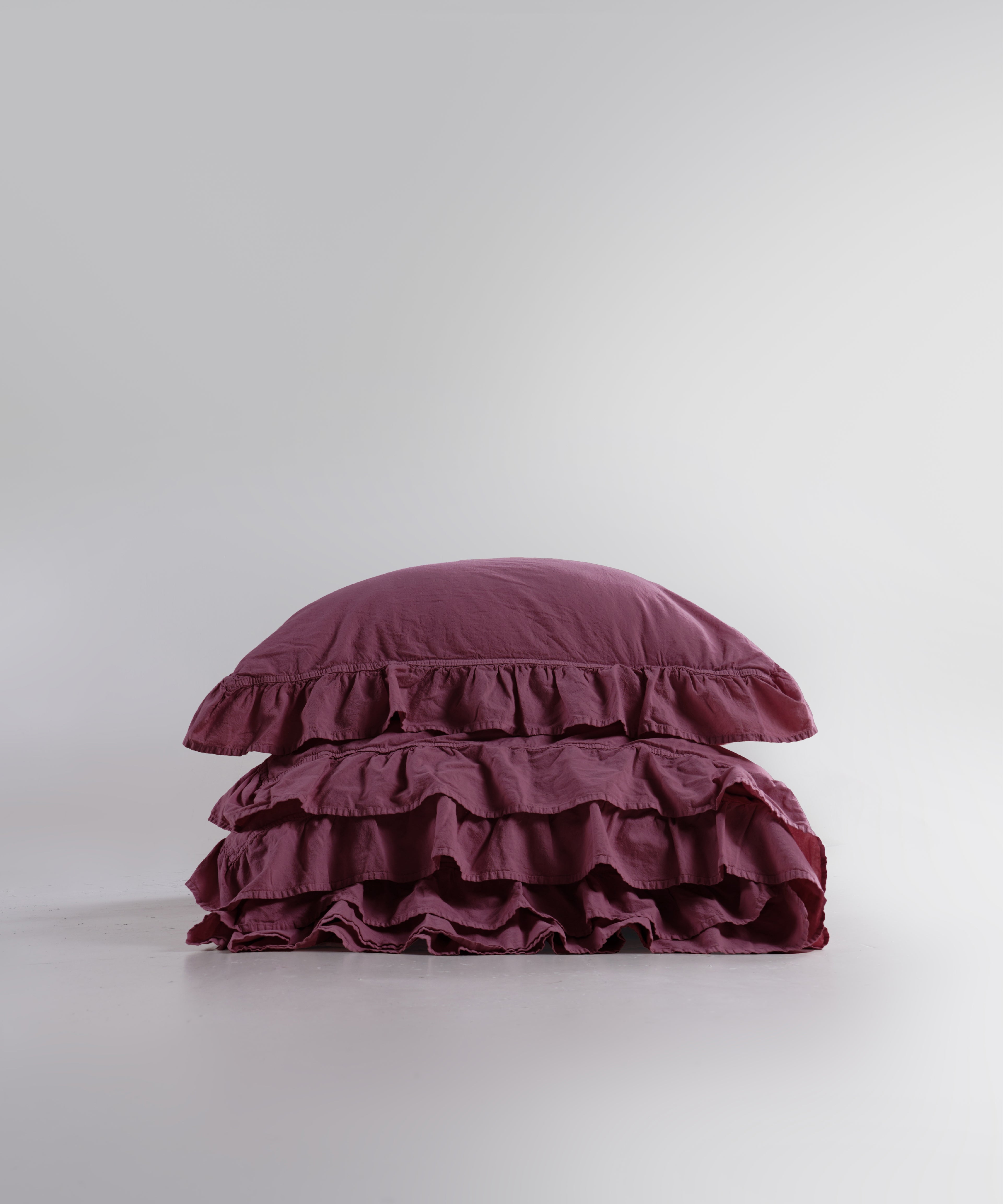 Stonewash 100% Yıkanmış Pamuk Exclusive Nevresim Takımı Raspberry