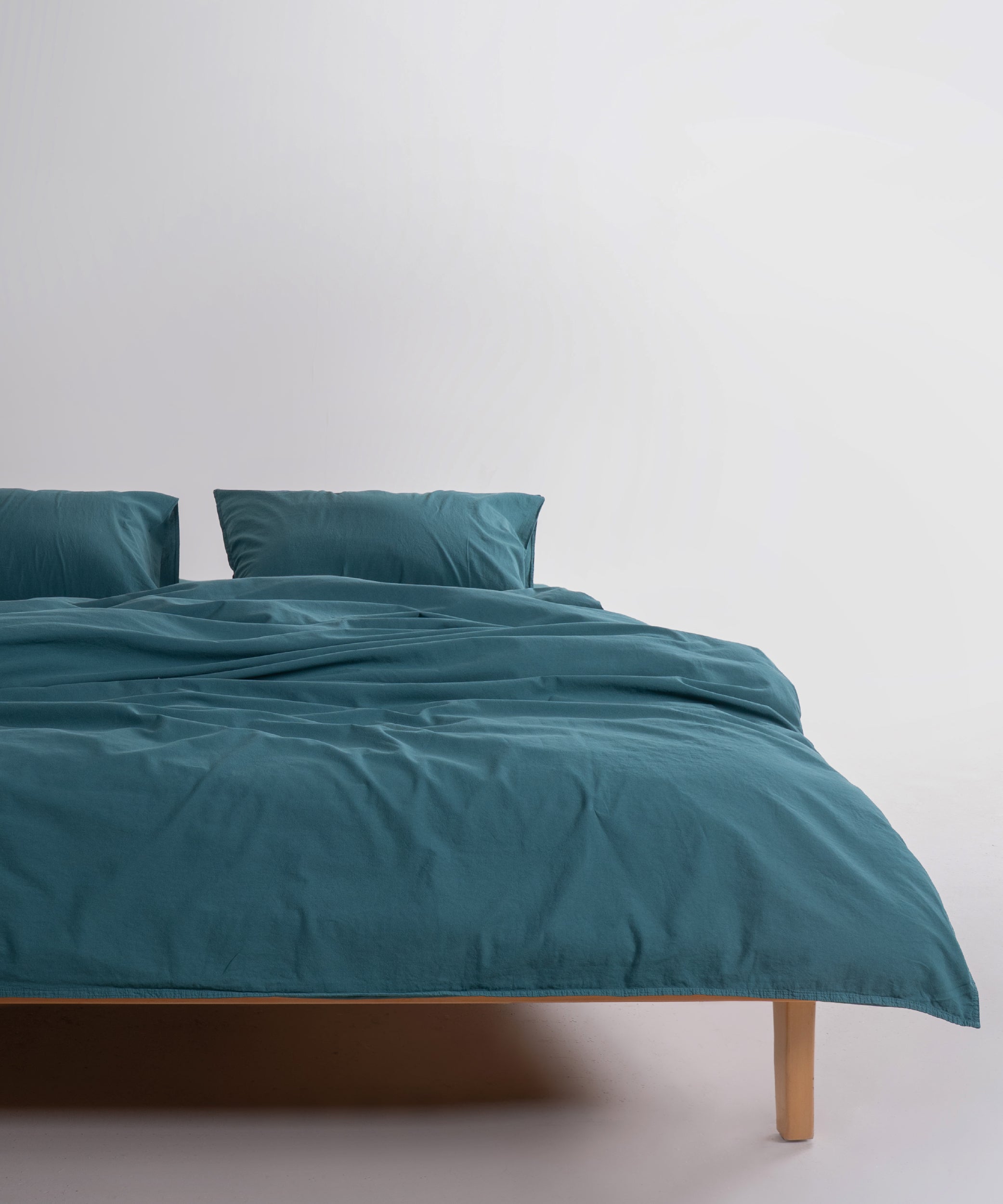 Ephesus Stonewash 100% Yıkanmış Pamuk Nevresim Seti Dark Green