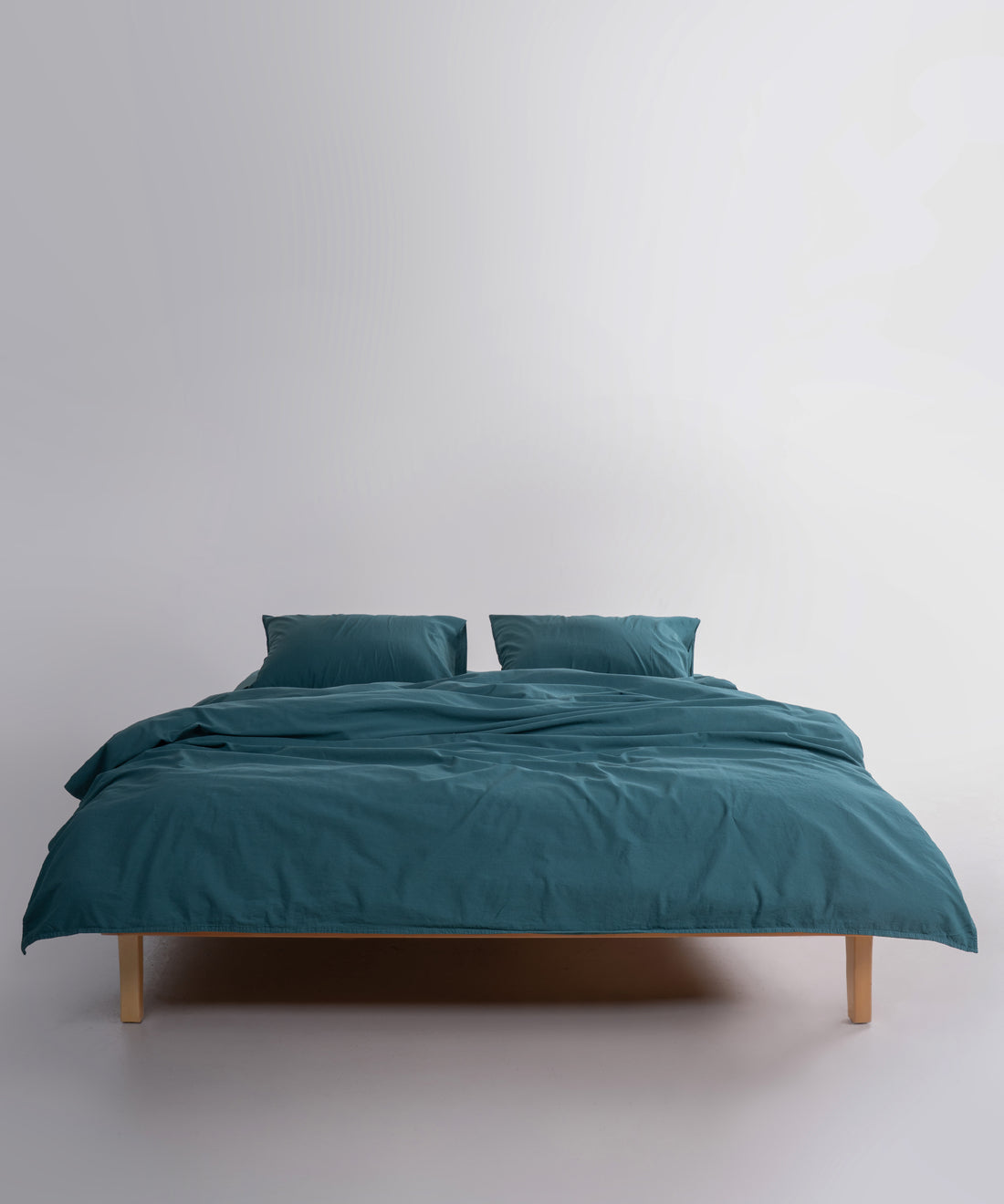 Stonewash 100% Yıkanmış Pamuk Nevresim Takımı Dark Green