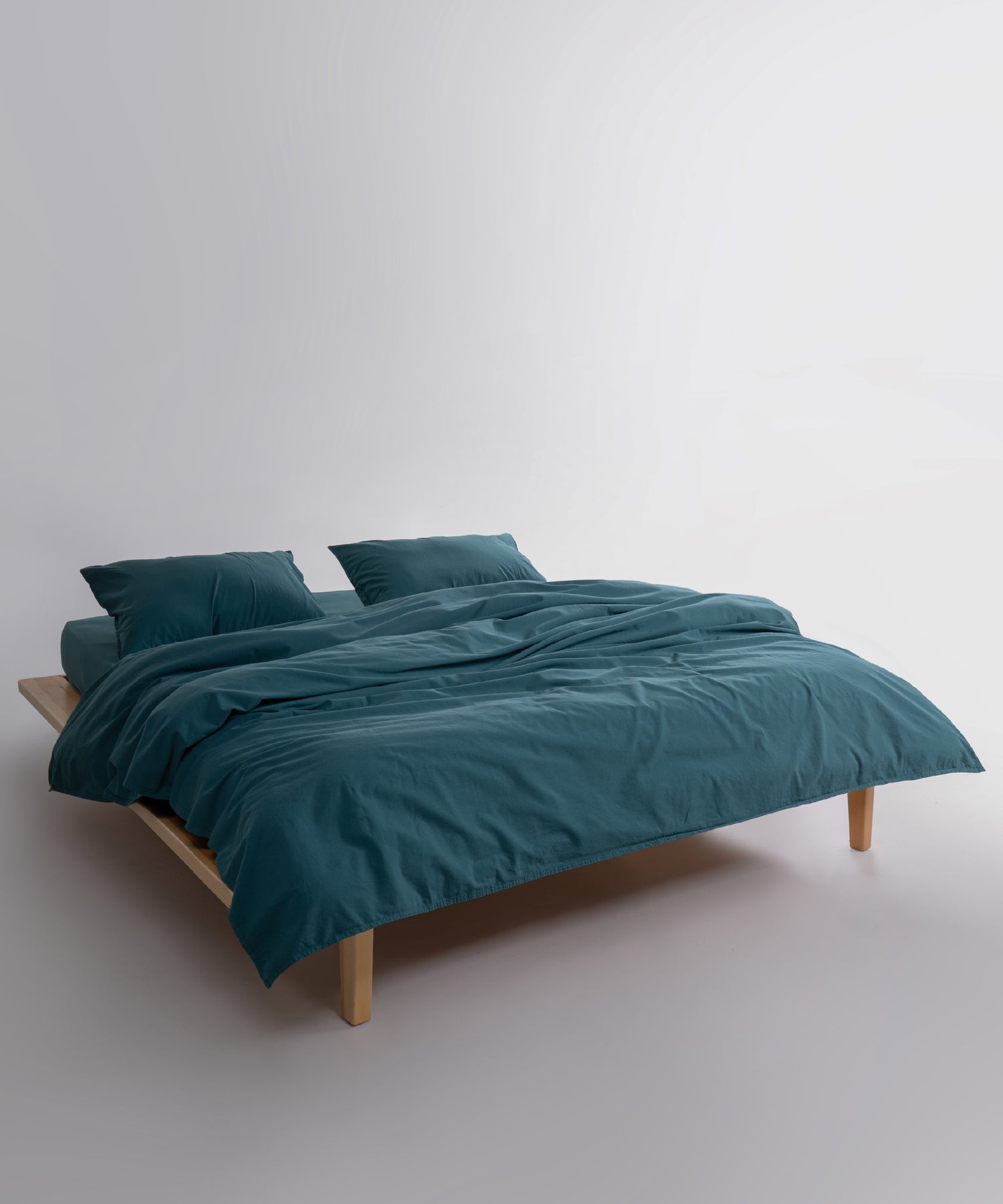 Ephesus Stonewash 100% Yıkanmış Pamuk Nevresim Seti Dark Green