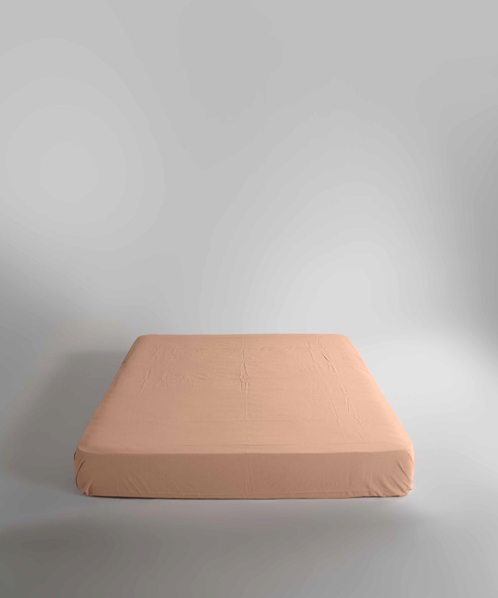 Stonewash 100% Yıkanmış Pamuk Çarşaf Toast