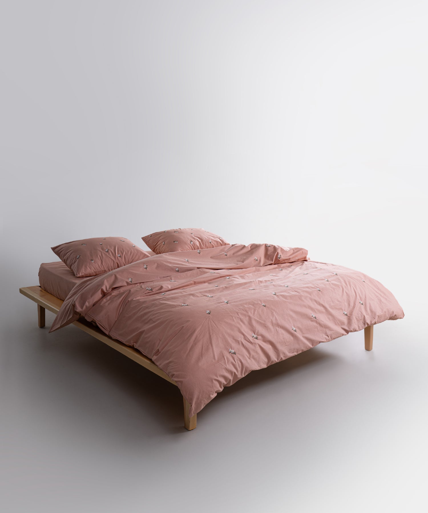 Papatya 100% Pamuk Nakışlı Nevresim Takımı - Toast