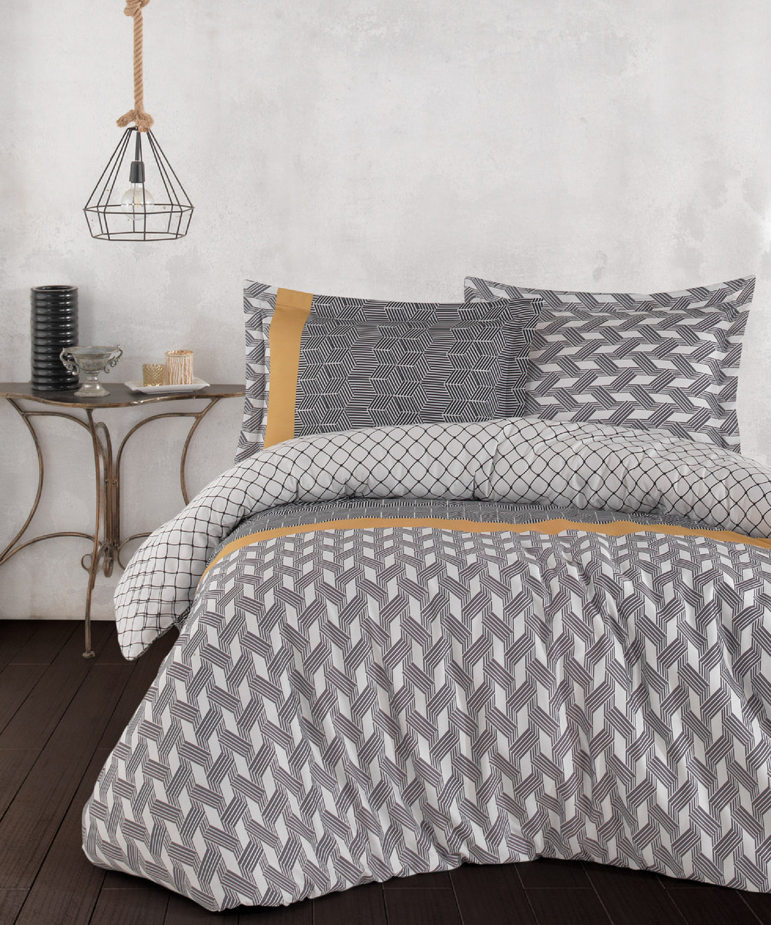 %100 Pamuk Baskılı Saten Nevresim Takımı - Veneto