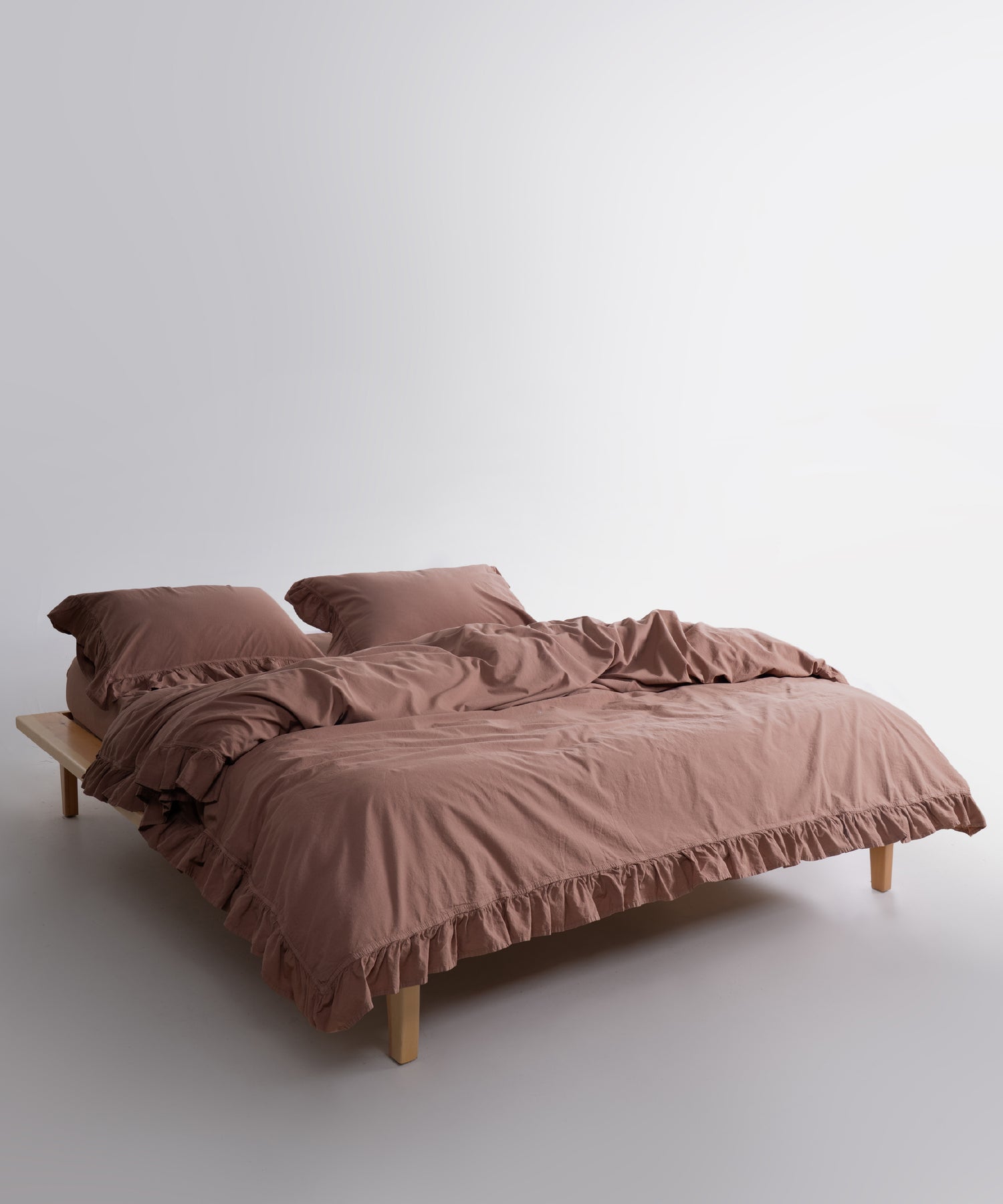 Stonewash Exclusive 100% Soft Pamuk Yastık Kılıfı Wood Smoke