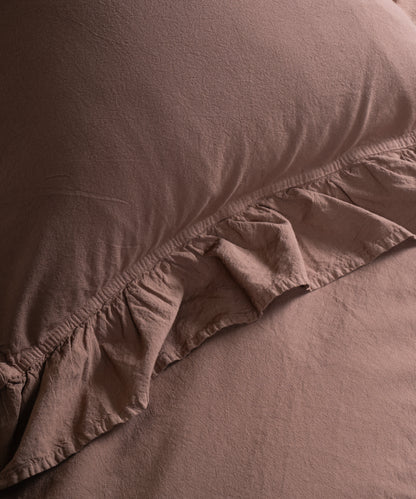 Exclusive Stonewash 100% Yıkanmış Pamuk Nevresim Takımı Wood Smoke