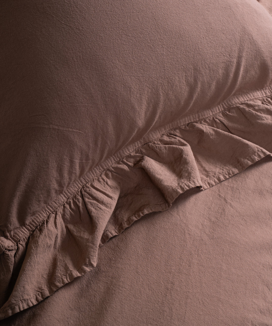 Stonewash Exclusive 100% Soft Pamuk Yastık Kılıfı Wood Smoke